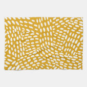 Linge De Cuisine Lignes pointillées brûlé motif jaune (Horizontal)