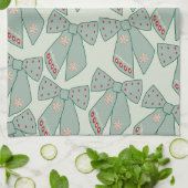 Linge De Cuisine Lignes vertes Sage (Plié)