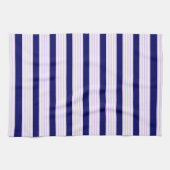 Linge De Cuisine Lilac et rayures blanches motif avec bleu marine (Horizontal)