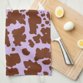 Linge De Cuisine Lilac Purple moderne et peau Brown de vache Imprim (Quart Plié)