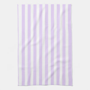 Linge De Cuisine Lilac violet et blanc bonbons rayures