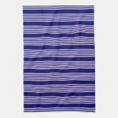 Linge De Cuisine Lilac violet et bleu marine cinq bandes motif (Vertical)