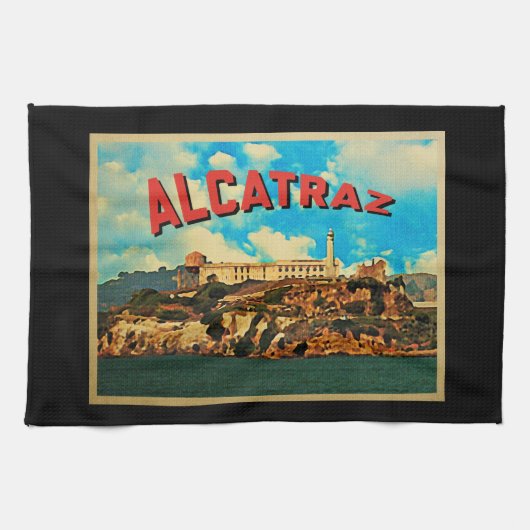 Linge De Cuisine L'île vintage d'Alcatraz (Horizontal)