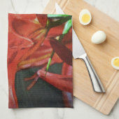 Linge De Cuisine Lily rouge texturé (Quart Plié)