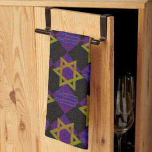 Linge De Cuisine L'image à thème Hanukkah de SlipperyJoe's jaune do