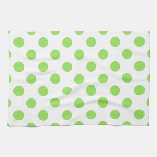 Linge De Cuisine Lime et pois blancs (Horizontal)