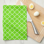 Linge De Cuisine Lime Green Quarterfoil Monogram Cuisine Plat Servi (Quart Plié)