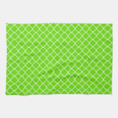 Linge De Cuisine Lime Green Quarterfoil Monogram Cuisine Plat Servi (Horizontal)