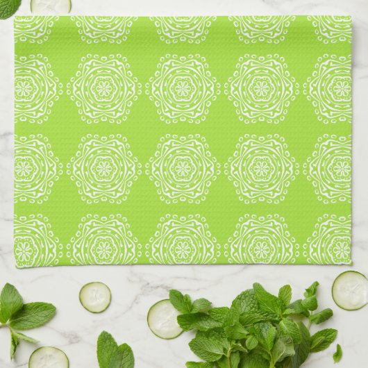 Linge De Cuisine Lime Mandala (Plié)