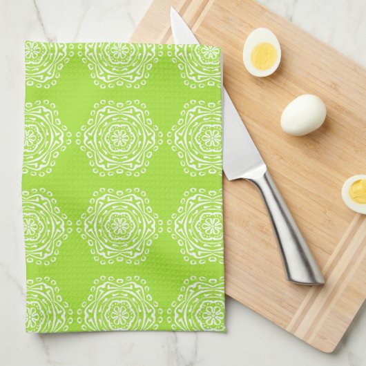 Linge De Cuisine Lime Mandala (Quart Plié)