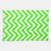 Linge De Cuisine Lime Vert Blanc Grand Chevron ZigZag Motif (Horizontal)