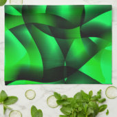 Linge De Cuisine Lime vert et noir ondulation, avec ombre? (Plié)