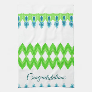 Linge De Cuisine Lime vert et turquoise