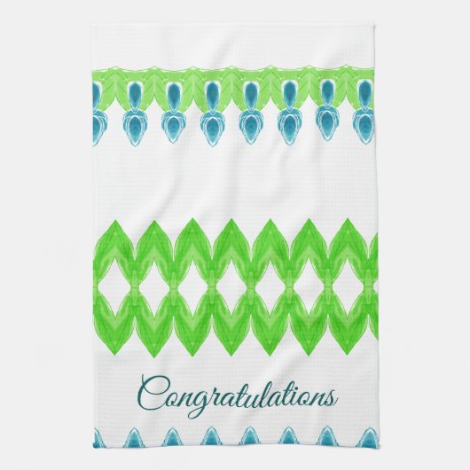 Linge De Cuisine Lime vert et turquoise (Vertical)