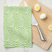 LINGE DE CUISINE LIME ZEBRA PATTERN (Quart Plié)