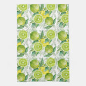 Linge De Cuisine Limites d'aquarelle et Motif Feuille (Vertical)