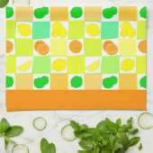 Linge De Cuisine Limme de citron et Oranges Motif Orange Bordure (Plié)