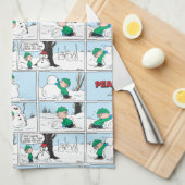 Linge De Cuisine Linus Construit Un Snowman (Quart Plié)