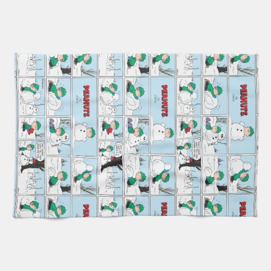 Linge De Cuisine Linus Construit Un Snowman (Horizontal)