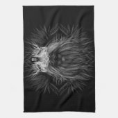 Linge De Cuisine Lion avec monogramme de couronne (Vertical)