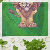 Linge De Cuisine Lion Christmas on Green (Plié)