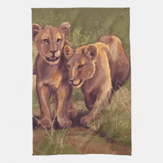 Linge De Cuisine Lion Cubs (Vertical)