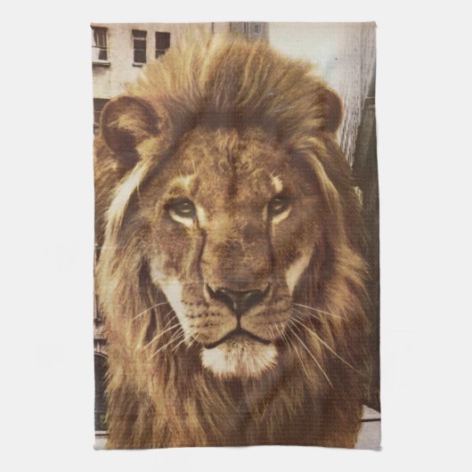 Linge De Cuisine lion en ville (Vertical)