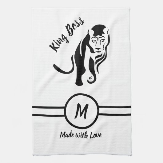 Linge De Cuisine Lion Lion Lion, roi noir (Vertical)