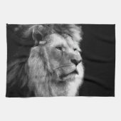 Linge De Cuisine Lion noir blanc (Horizontal)