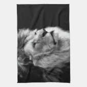 Linge De Cuisine Lion noir blanc (Vertical)