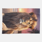 Linge De Cuisine Lion sur la plage (Horizontal)