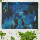 Linge De Cuisine Liquide psychédélique bleu foncé (Plié)