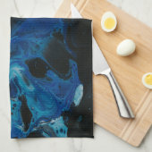 Linge De Cuisine Liquide psychédélique bleu foncé (Quart Plié)