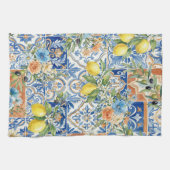Linge De Cuisine Lisbon Elegant Mediterranean Lemon Tile Pattern (Horizontal)