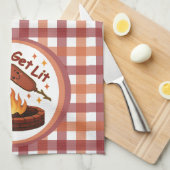 Linge De Cuisine Lit Firepit - mignon Marshmallow & Hot Dog (Quart Plié)