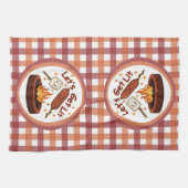 Linge De Cuisine Lit Firepit - mignon Marshmallow & Hot Dog (Horizontal)