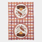 Linge De Cuisine Lit Firepit - mignon Marshmallow & Hot Dog (Vertical)