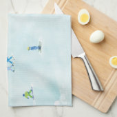 Linge De Cuisine Little Skiers On Snowy Hill (Quart Plié)