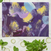 Linge De Cuisine Lively Purple and Yellow, Abstract Art (Plié)