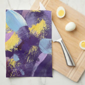 Linge De Cuisine Lively Purple and Yellow, Abstract Art (Quart Plié)