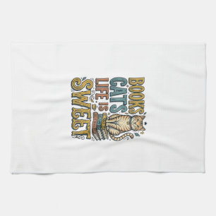 Linge De Cuisine Livres Chats La Vie Est Douce Design Pour Lecteur