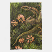 Linge De Cuisine Lizard et Fleur sauvage de style Art nouveau néerl (Vertical)