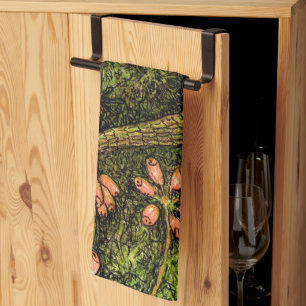 Linge De Cuisine Lizard et Fleur sauvage de style Art nouveau néerl