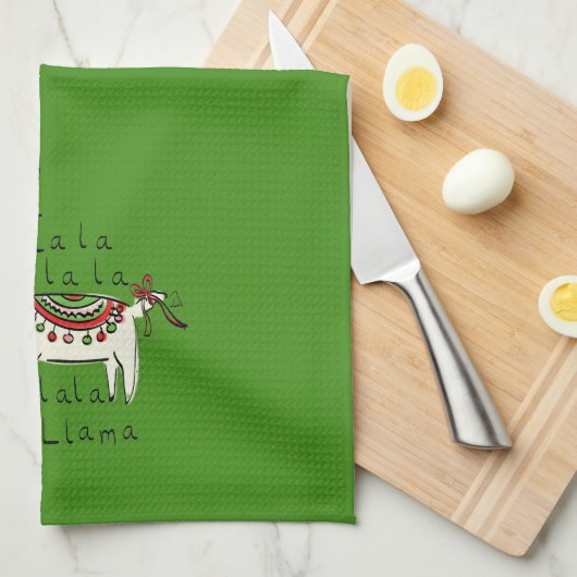 Linge De Cuisine Llama Cute Funky Noël Vacances Enfants (Quart Plié)