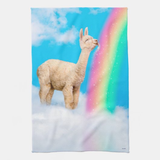 Linge De Cuisine Llama Licking Rainbow (Vertical)