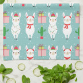 Linge De Cuisine Llamas de Noël d'hiver | Vacances (Plié)