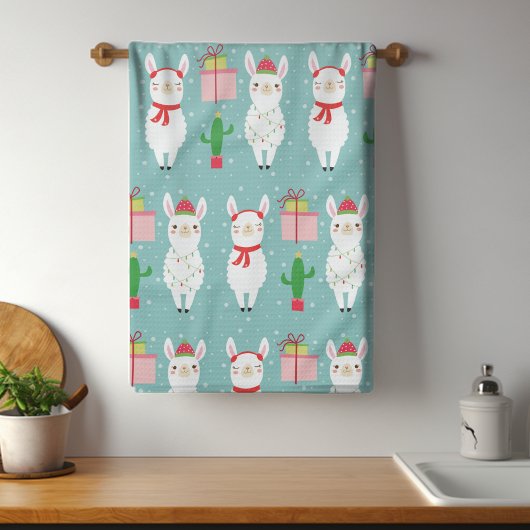 Linge De Cuisine Llamas de Noël d'hiver | Vacances