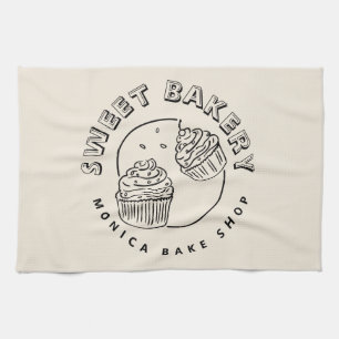 Linge De Cuisine Logo de boulangerie sucrée vintage