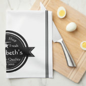 Linge De Cuisine logo de café personnalisé (Quart Plié)