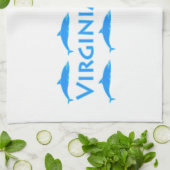 Linge De Cuisine Logo de dauphins de Virginia Beach (Plié)